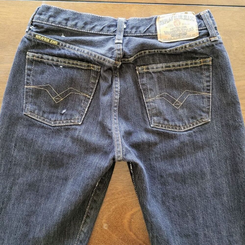 Replay Blue Jeans Malibu Fit Women Size W27 L32 Bootcut/Straight Leg Indigo Wash - Picture 6 of 14